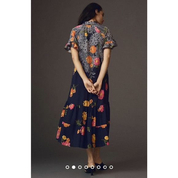 New Anthropologie Ruffle Sleeve Dress Size Small - Picture 2 of 8